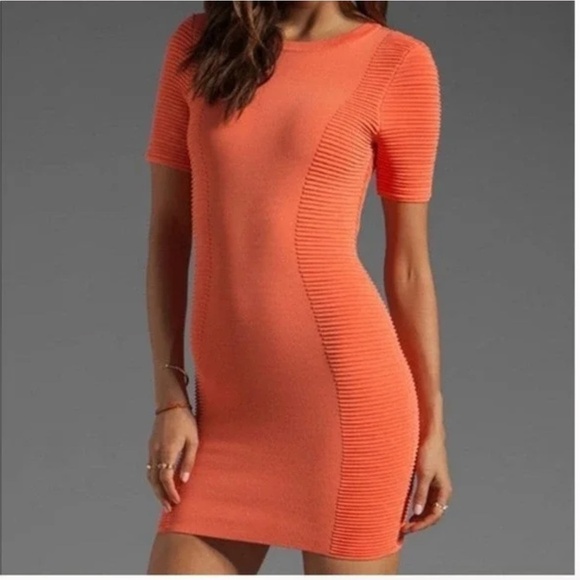 TornRonny Kobo tangerine body con bandage dress, Small